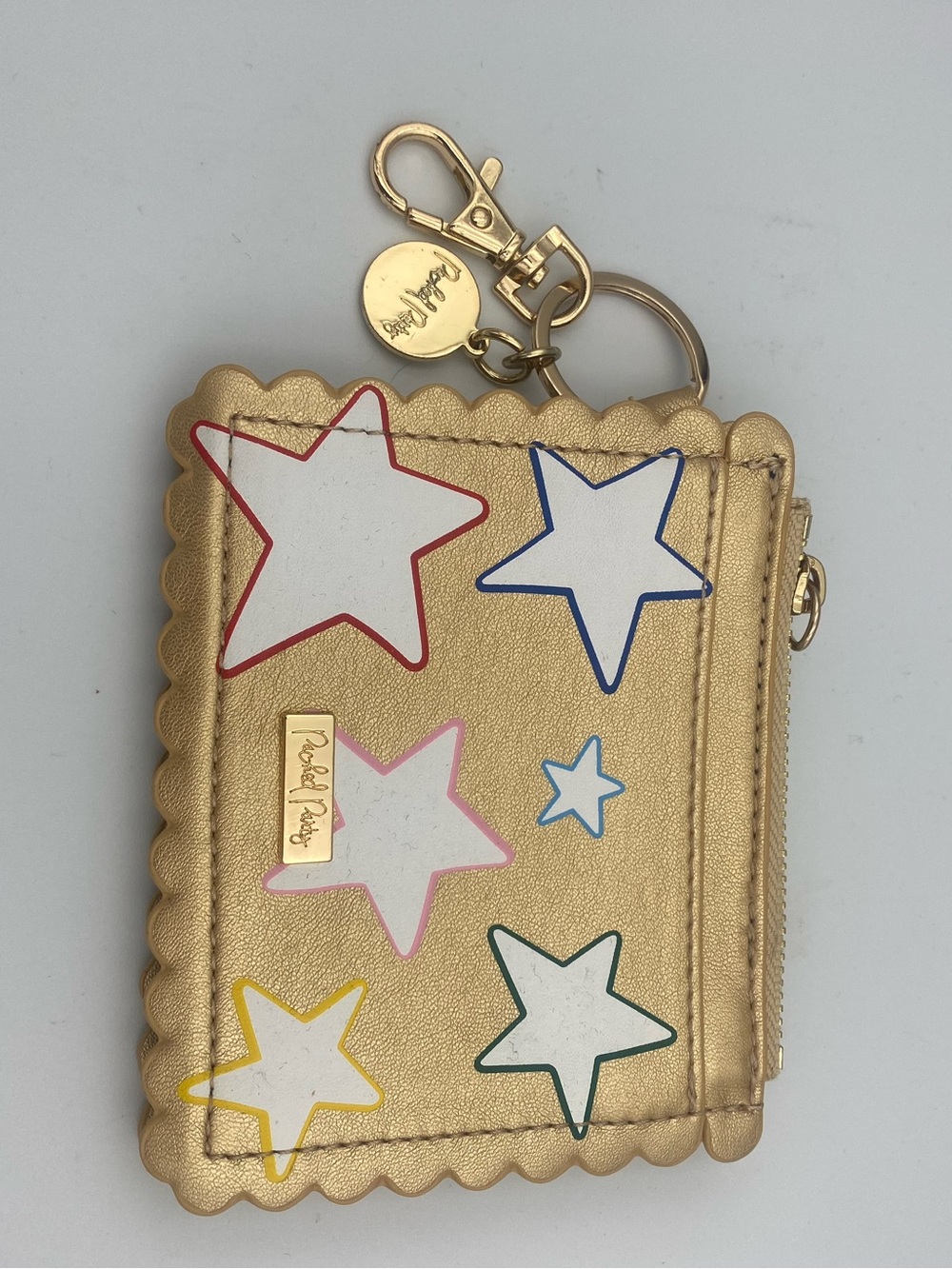 Packed Party Gold Star Wallet Keychain with Multi-Color Stars